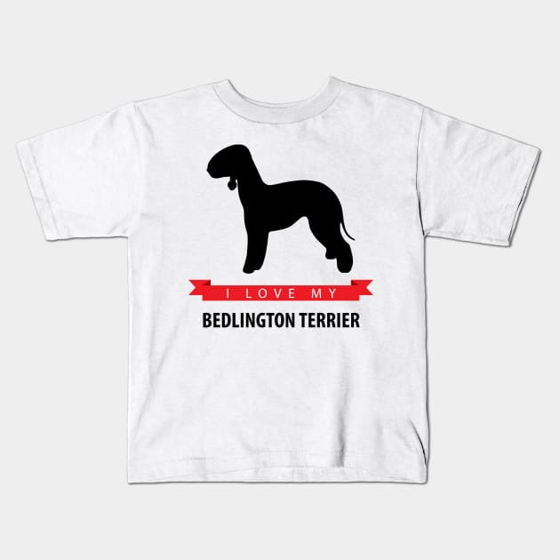 I Love My Bedlington Terrier Kids T-Shirt by millersye